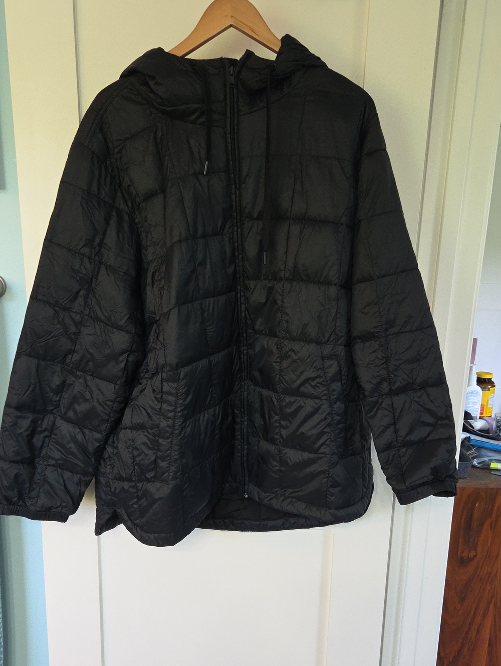 GAP Black Quilted Hooded Puffer Coat